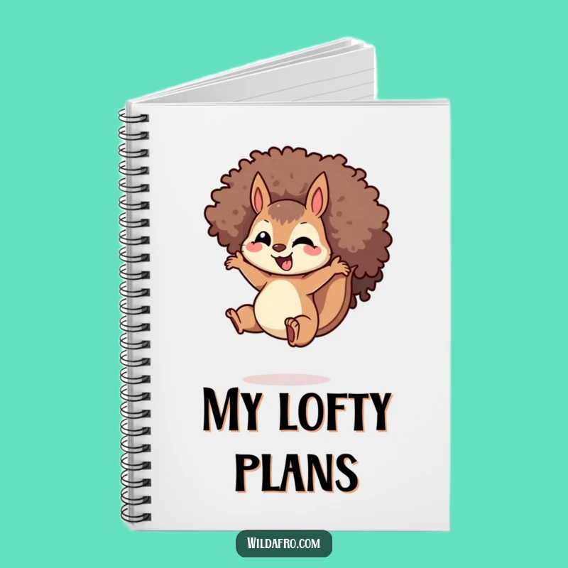 Funny Squirrel Afro Jump Notebook: Jot Down Ideas with Spiraled Flair