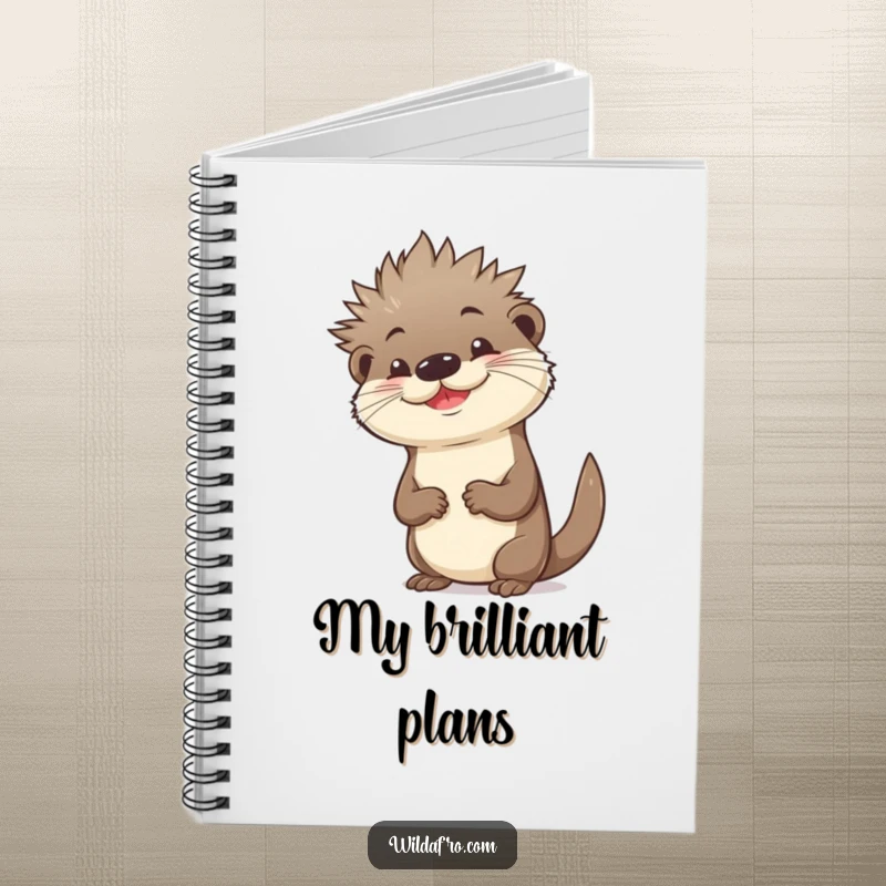 Funny Otter Notebook with Spiky Afro and Confident Pose - Cool Stationery