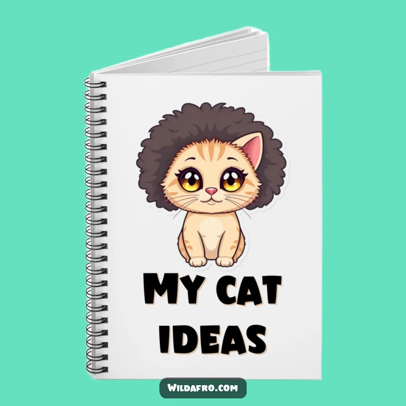 Funny Cat Afro Notebook: Jot Down Your Groovy Ideas