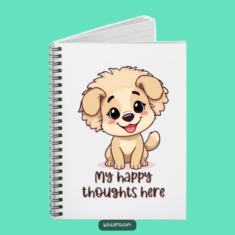 Funny Dog Afro Notebook - Cheerful Wagging Tail Journal, Great Gift