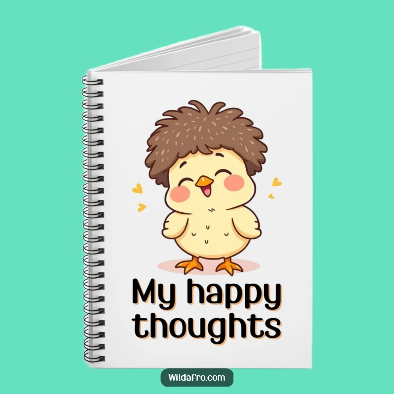 Funny Chick Afro Notebook - Baby Bird Journal for Cheerful Notes