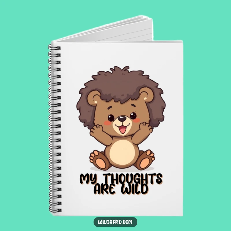 Funny Bear Cub Afro Notebook - Journal Wild Animal Designs, Great Gift