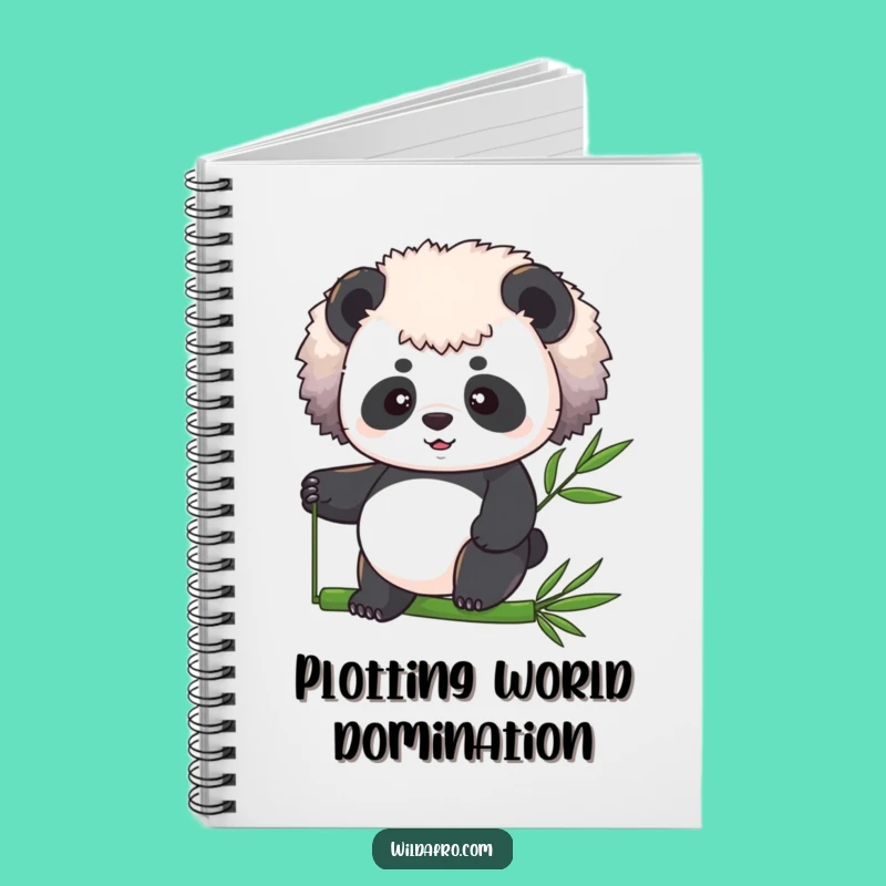 Funny Panda Afro Bamboo Balance Notebook - Journaling Zen Gift