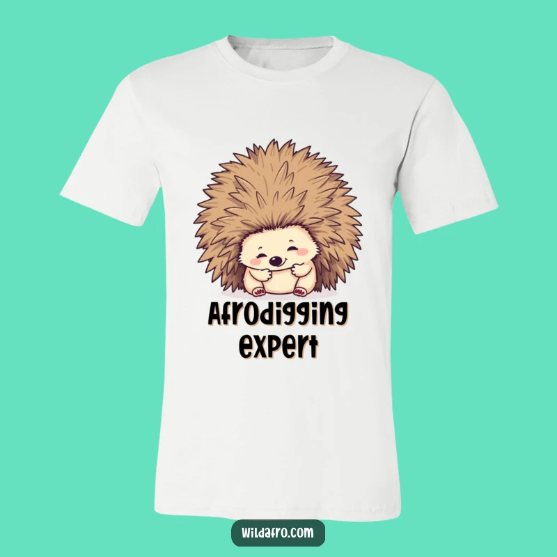 Funny Hedgehog Afro T-Shirt: Quirky Animal Humor Tee for Laughter Lovers