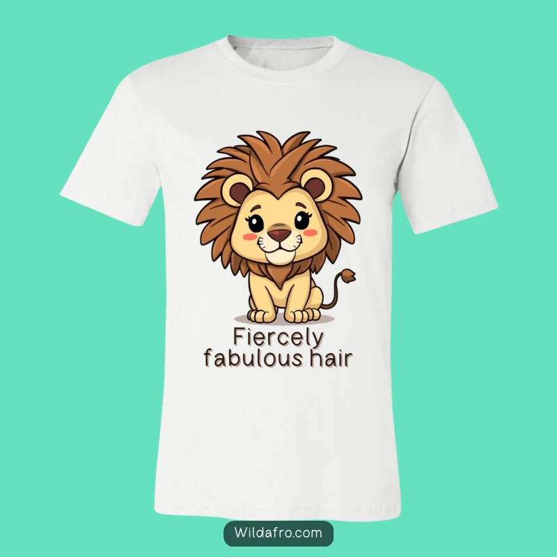 Funny Lion T-Shirt: Majestic Afro Style, Perfect Funny Gift for Trendsetters