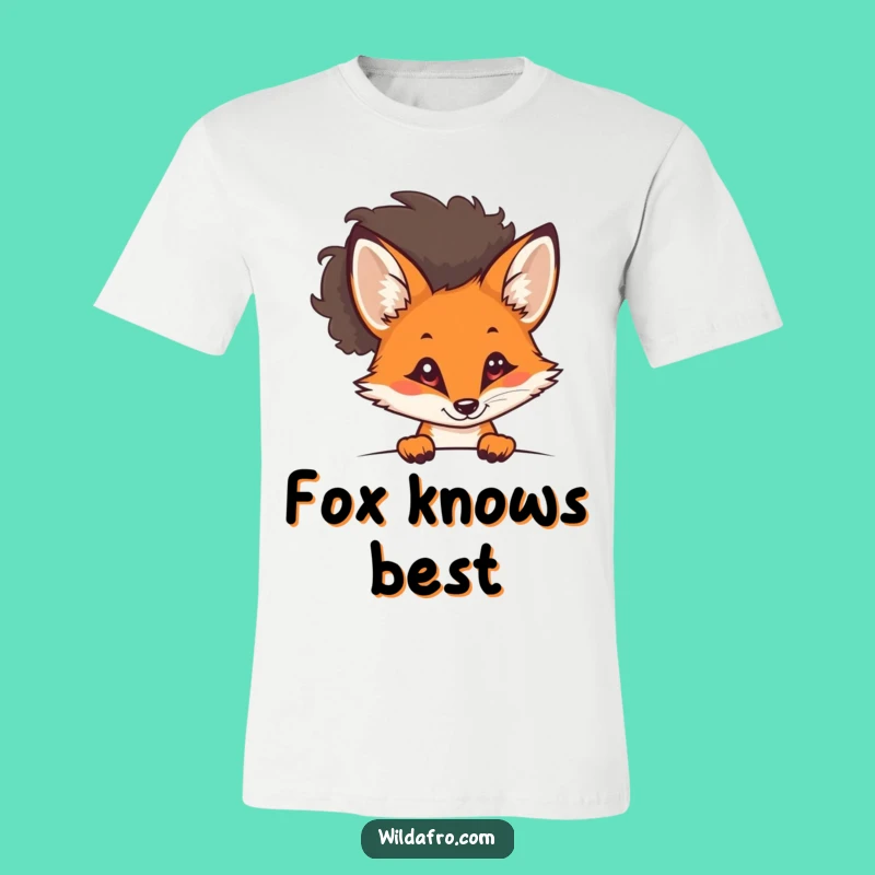 Funny Fox Afro T-Shirt - Stylish Feline Fashion for the Curious