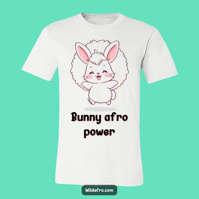 Funny Bunny Afro T-Shirt: Bounce into Fun with Big Hair!