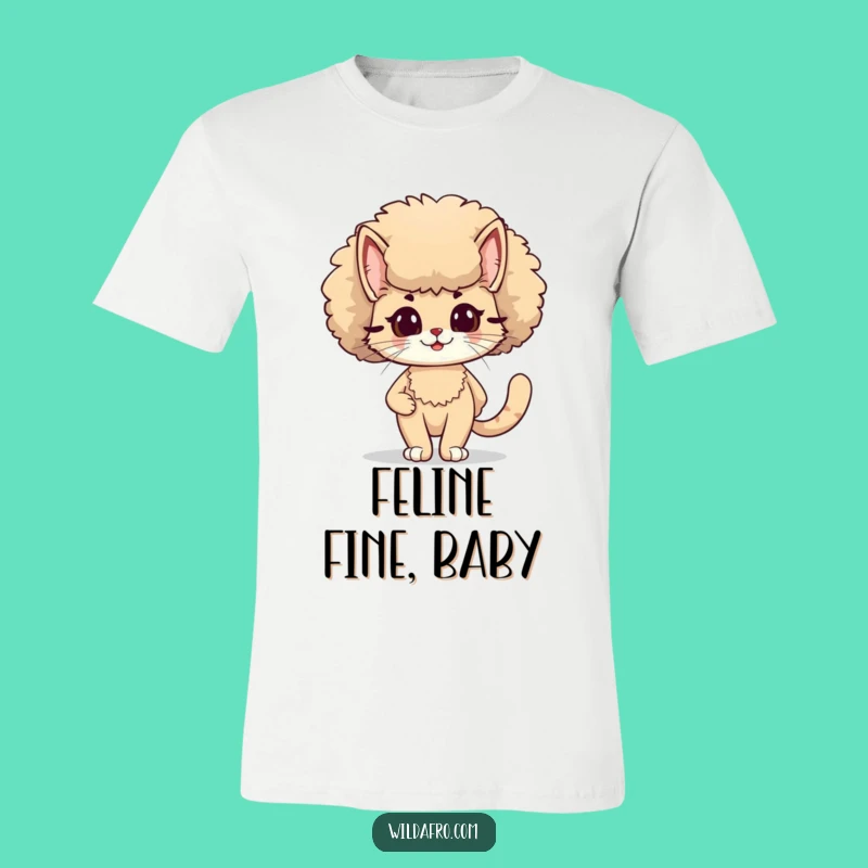 Funny Cat Afro T-Shirt - Cool Feline Fashion for Stylish Souls