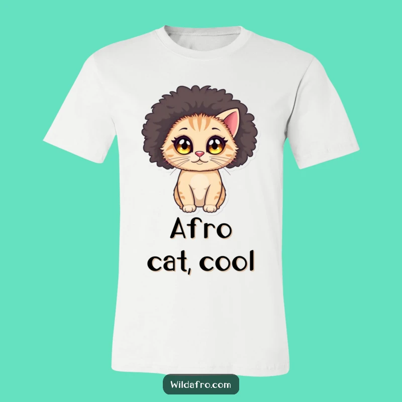 Funny Cat Afro T-Shirt: Rock Your Look with Feline Flair!