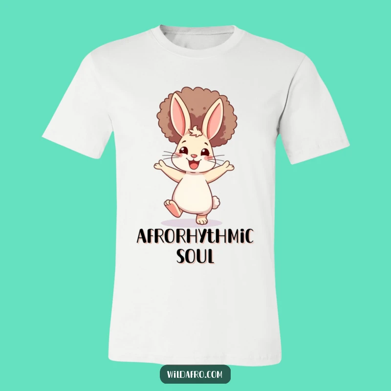 Funny Dancing Rabbit Afro Tee: Hilarious Hare with a Huge Fro - Perfect Gift