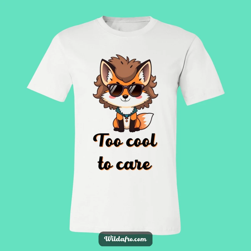 Funny Fox Afro Sunglasses T-Shirt, Cool Animal Tee, Hilarious Hipster Gift