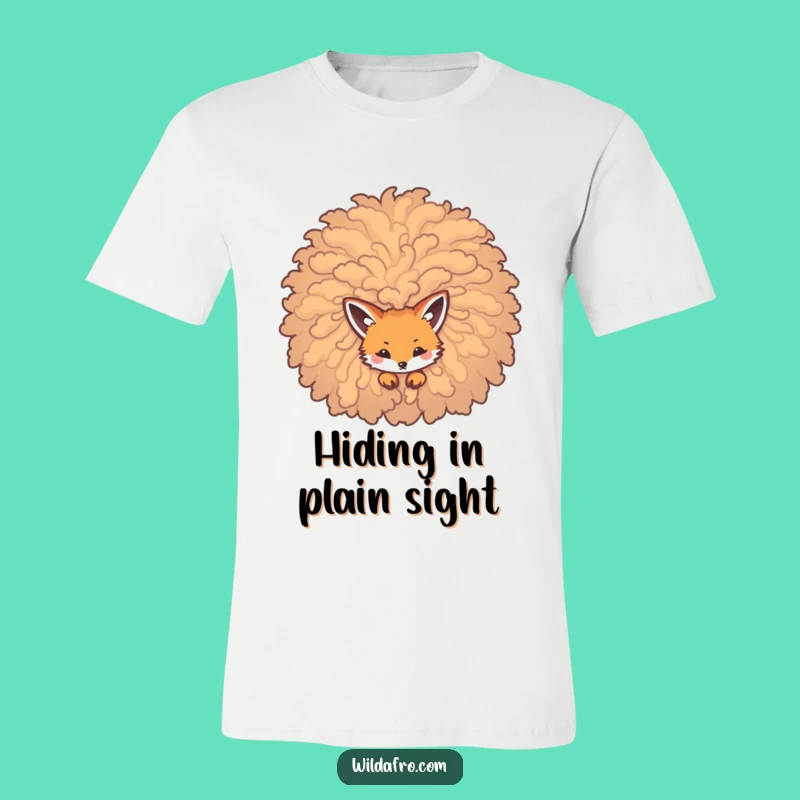 Funny Fox Afro T-Shirt: Hide and Seek with Style!