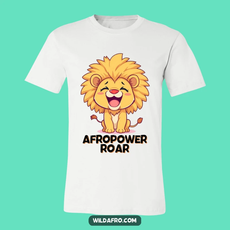 Funny Lion Cub Afro T-Shirt - Playful Roar Humor Gift