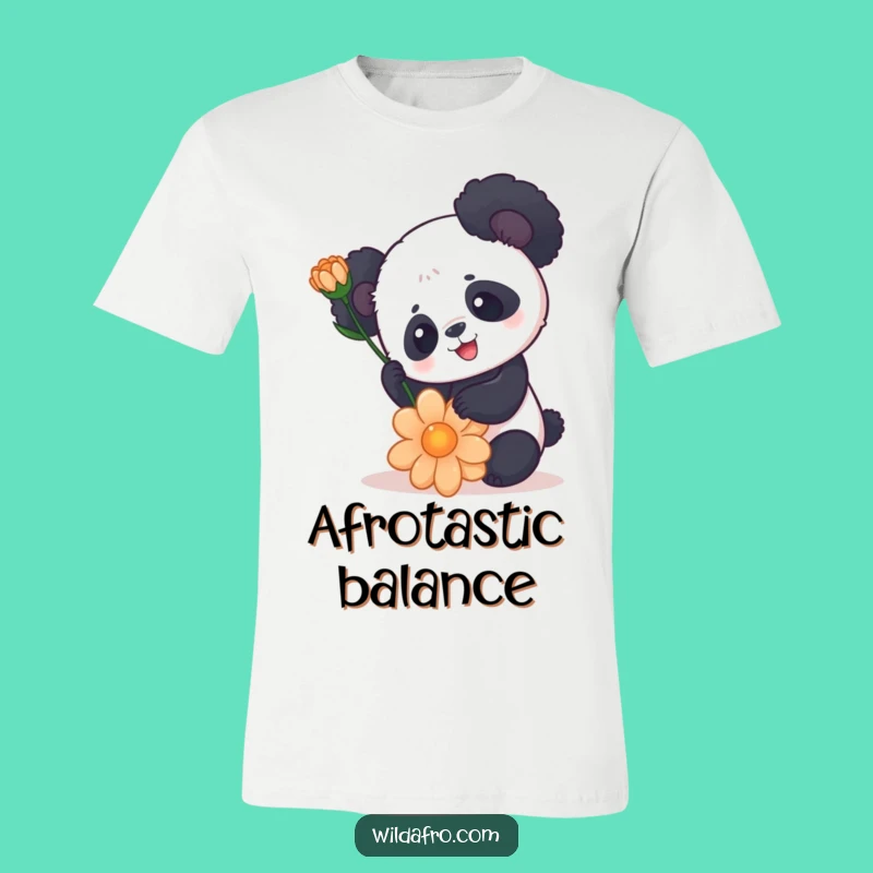 Funny Panda Afro Shirt: Playful Panda with Flower 'Do - Perfect Humorous Gift