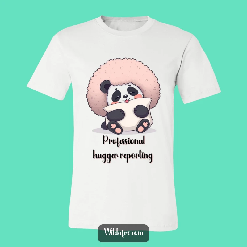Funny Panda Afro T-Shirt: Cuddle Up with Adorable Hair Humor