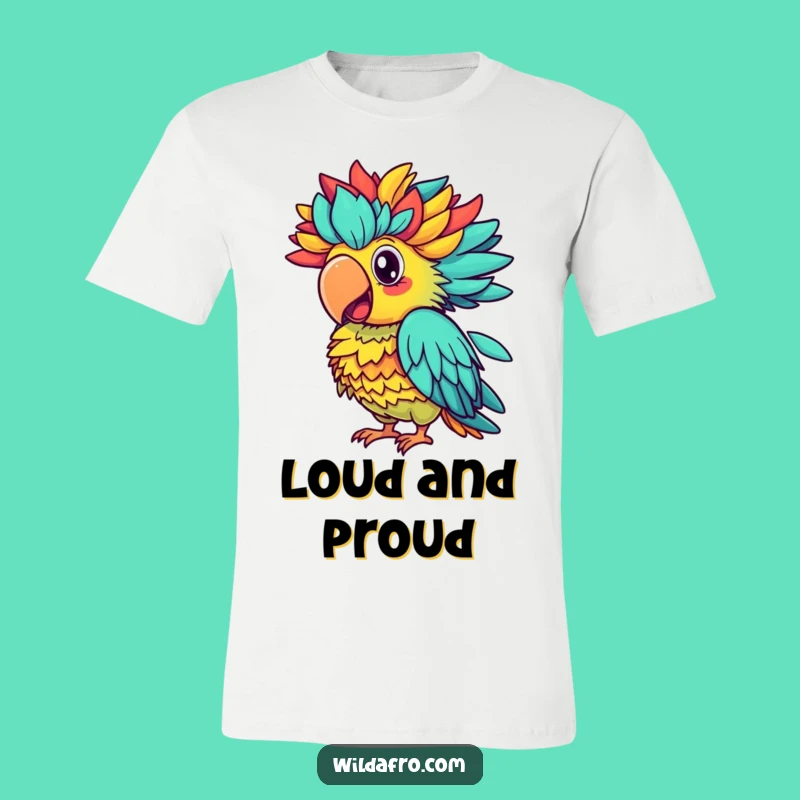 Funny Parrot Afro Squawk T-Shirt, Colorful Bird Tee, Hilarious Tropical Gift
