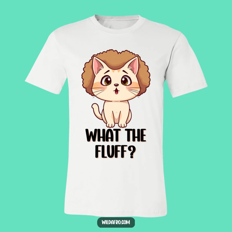 Wild Hair Cat Afro T-Shirt - Hilarious Funny Gift for Feline Fans and Shocked Souls