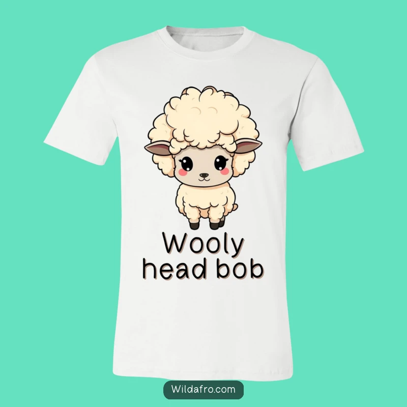 Funny Sheep Afro T-Shirt - Bobbing Head Humor Gift