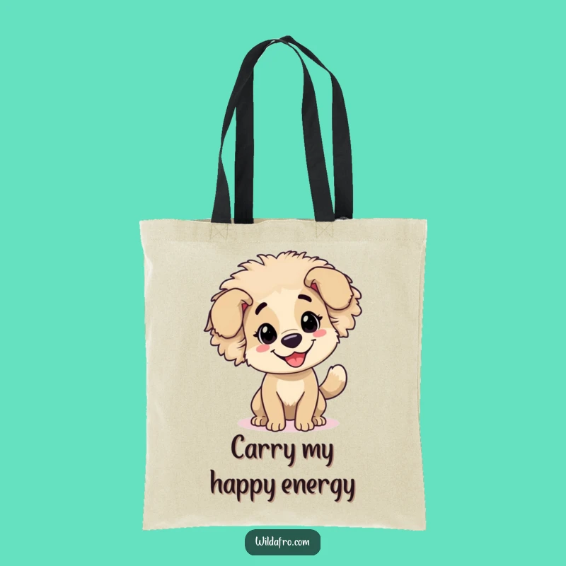Funny Dog Afro Tote Bag - Cheerful Wagging Tail Shopping Bag, Perfect Gift