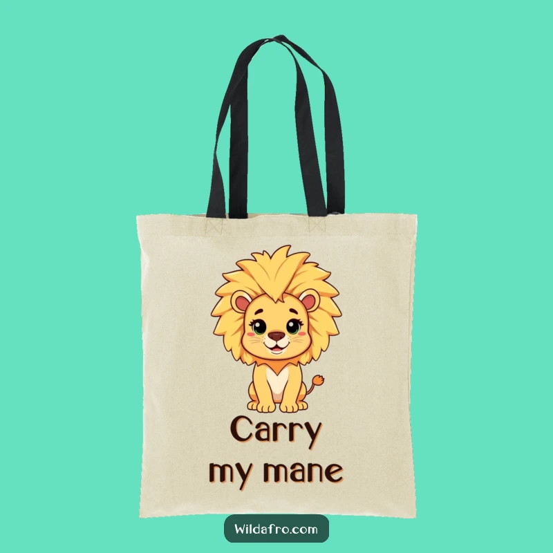 Funny Lion Afro Mane Tote Bag: Your Hilarious Regal Companion