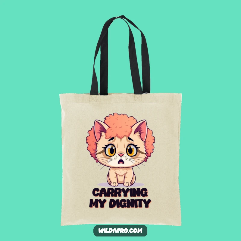 Funny Cat Afro Surprise Tote Bag - Carry Your Shocked Style Gift