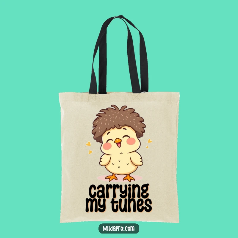 Funny Chick Afro Tote Bag - Adorable Baby Bird Accessory Gift