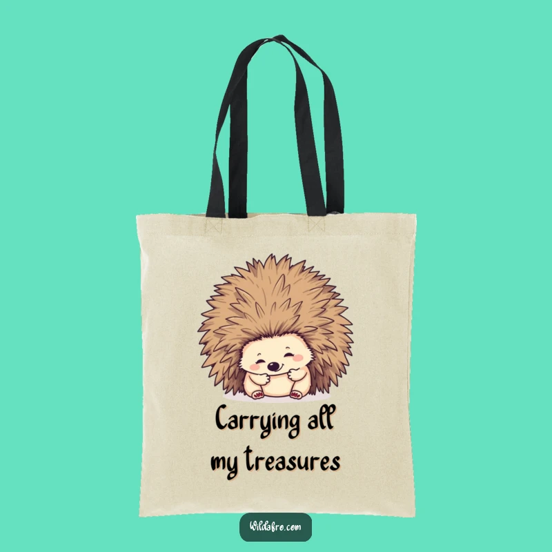 Funny Hedgehog Afro Tote Bag: Stylish & Humorous Carry-All for Gifts
