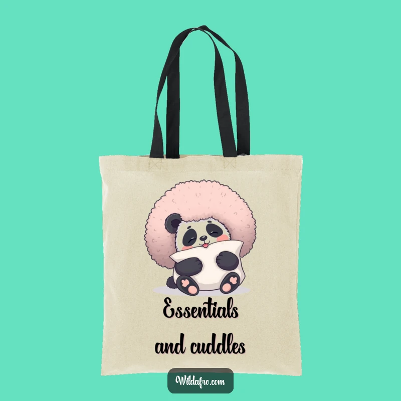Funny Panda Afro Tote Bag: Carry Your Cuddles and Laughs