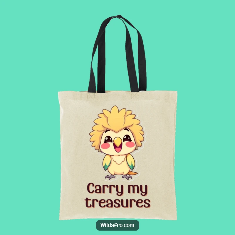Funny Parrot w/ Afro Tote Bag - Carry Your Cheer!