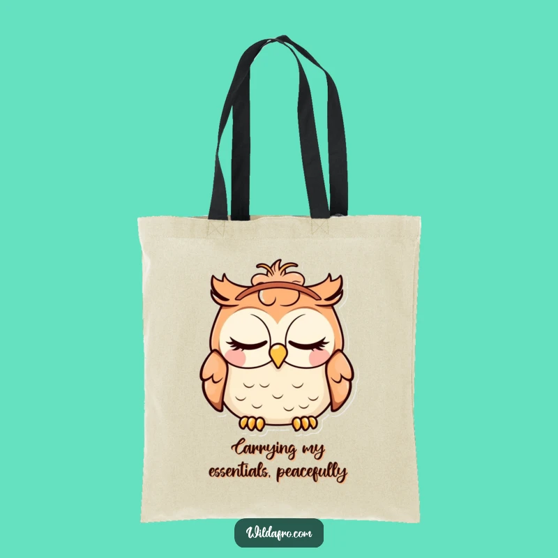 Funny Tote Bag: Stylish Owl with Afro Headband, Perfect for Groovy Shoppers