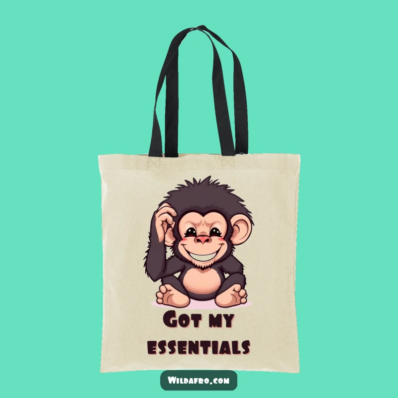Funny Chimp Afro Tote Bag: Carry Your Essentials with Primate Panache