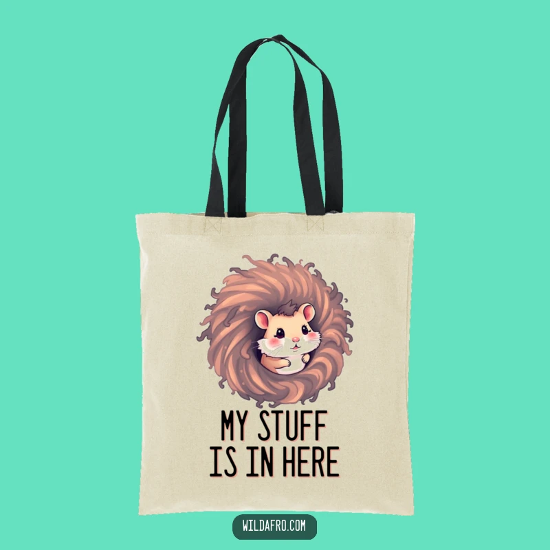 Funny Hamster Afro Tote Bag: Carry Your Laughs in Style